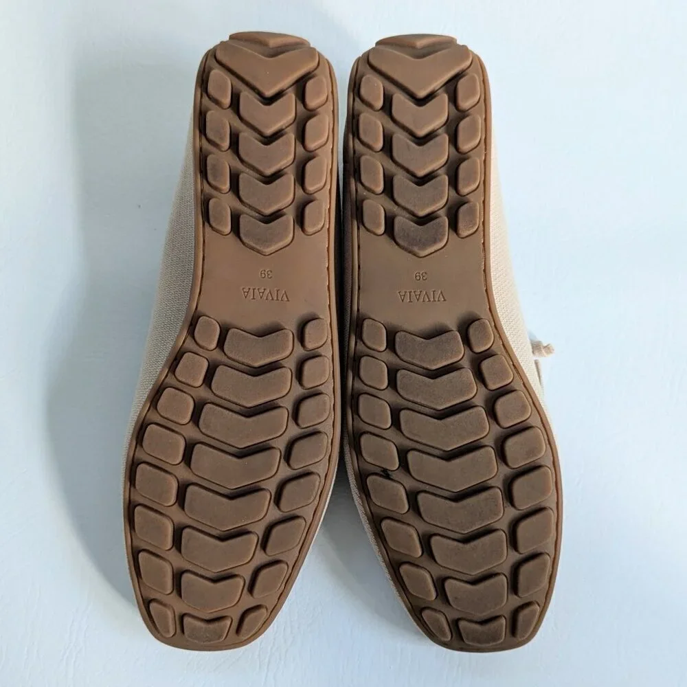 Vivaia Jackie Women's Shoes Size 8 Flat Knit Loafers Beige Square Toes - Picture 10 of 12